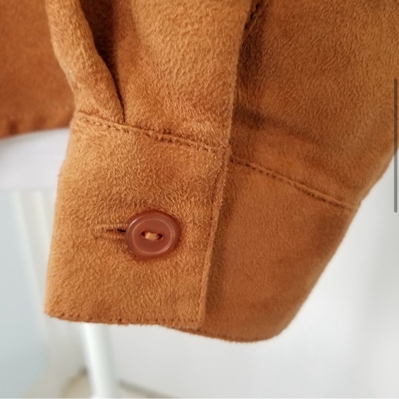 Microsuede Rust Shirt Jacket - Picture 4 of 7
